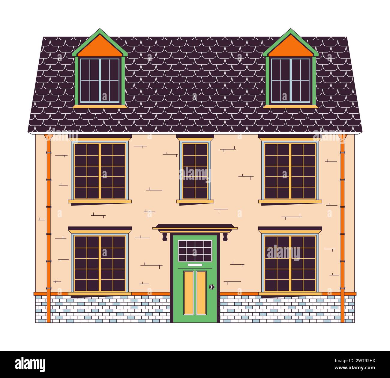 Multi-family home 2D linear cartoon object Stock Vector Image & Art - Alamy
