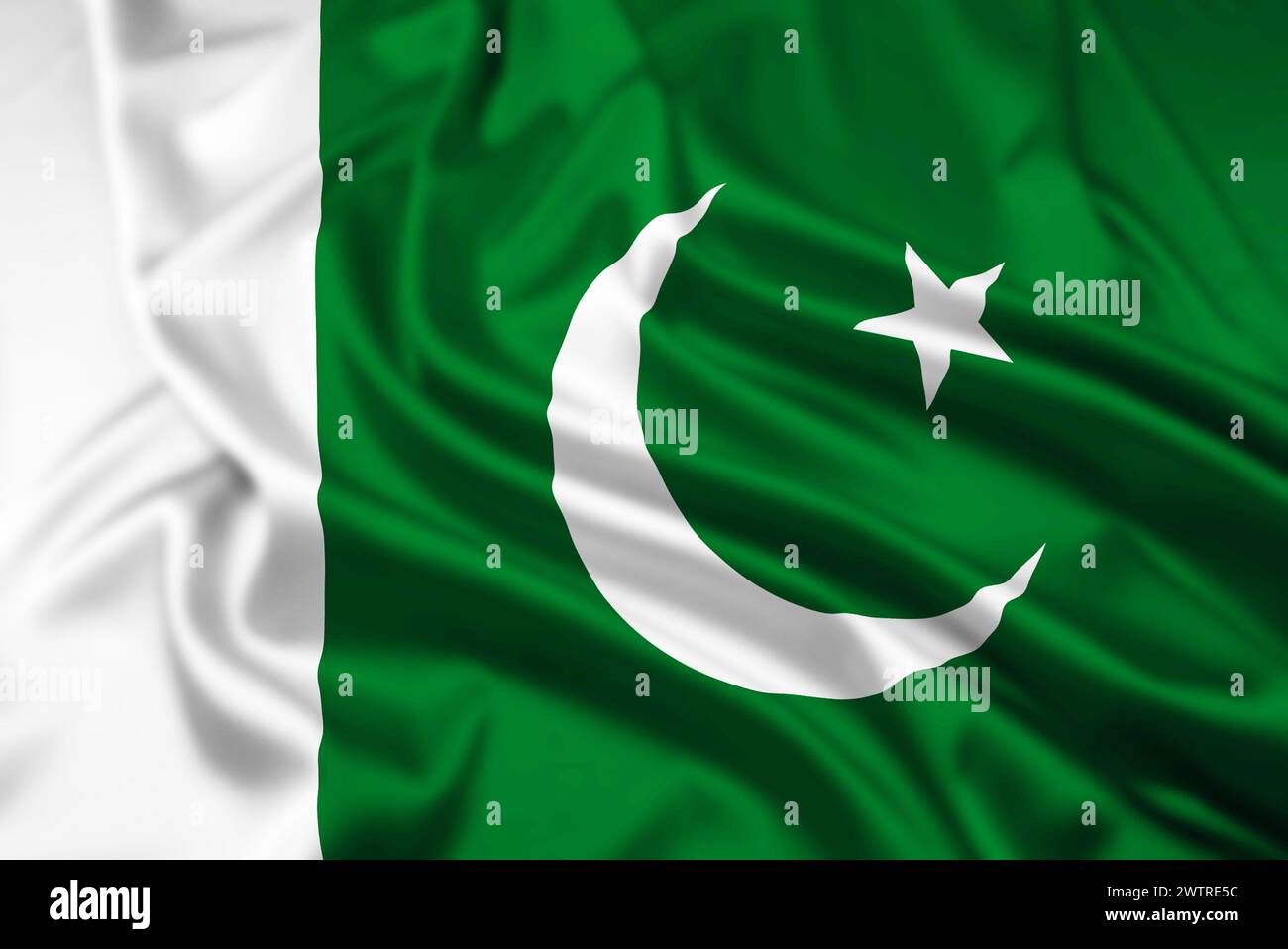 The Flag of The  Islamic Republic of Pakistan, with a Ripple Effect Stock Photo