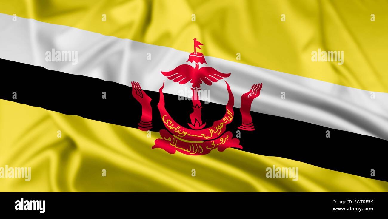 The Flag of Brueni Darussalam, with a Ripple Effect Stock Photo - Alamy