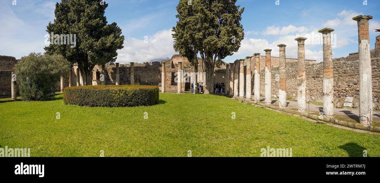 Pompeii, Italy. Quadriporticus of the theatres or Gladiators Barracks. Stock Photo