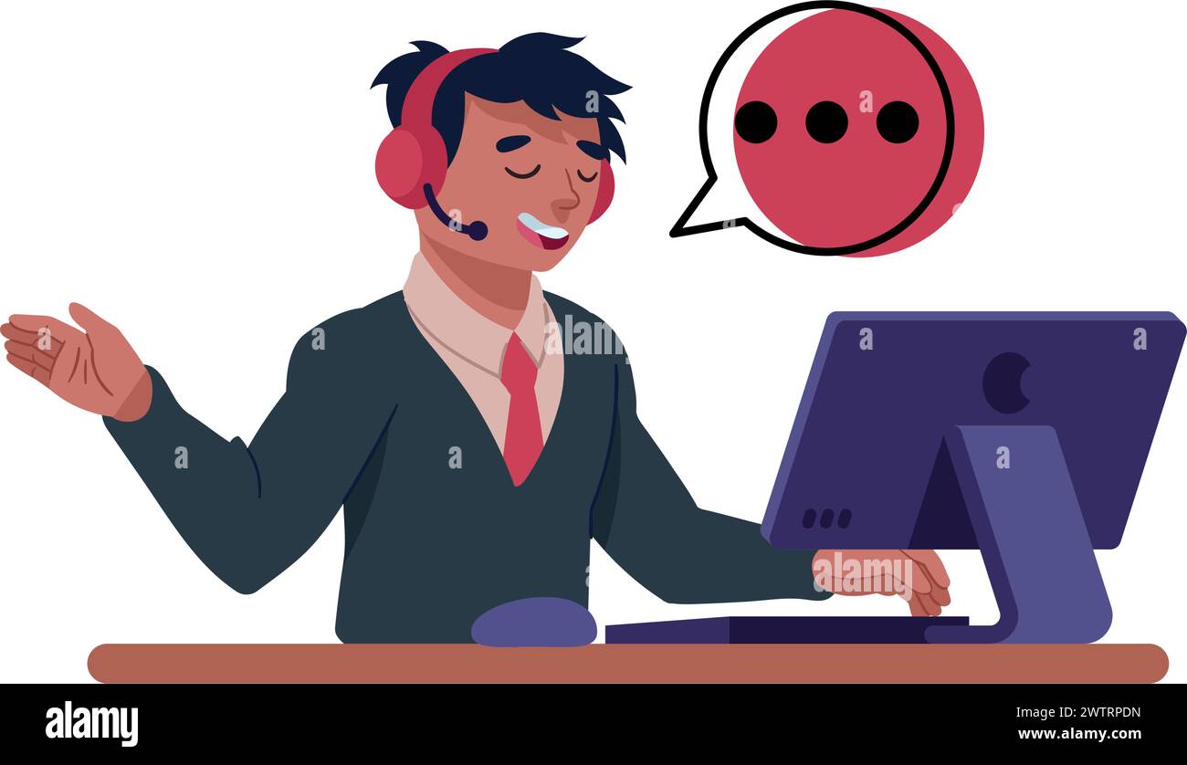 customer support agent working Stock Vector Image & Art - Alamy