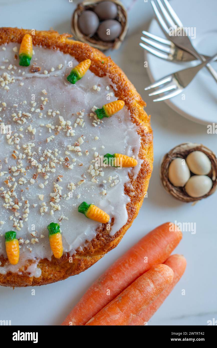 easter carrot cake Stock Photo