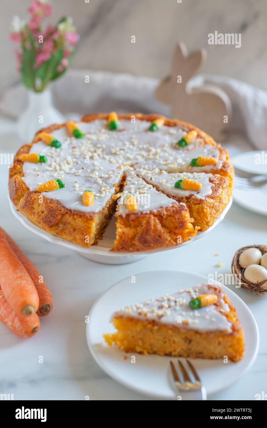 easter carrot cake Stock Photo