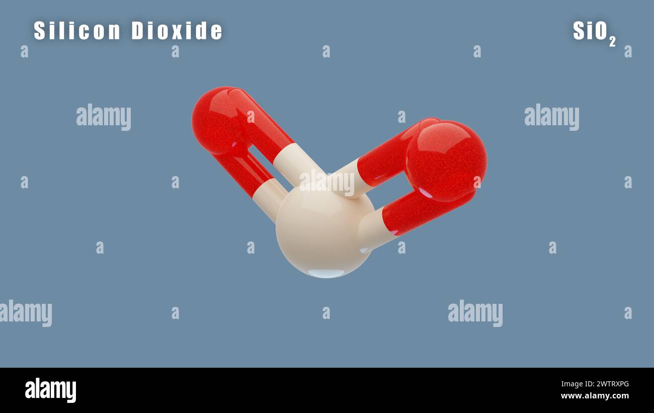 Silicon Dioxide Of Sio2 3D Conformer Animated Render. Food Additive ...