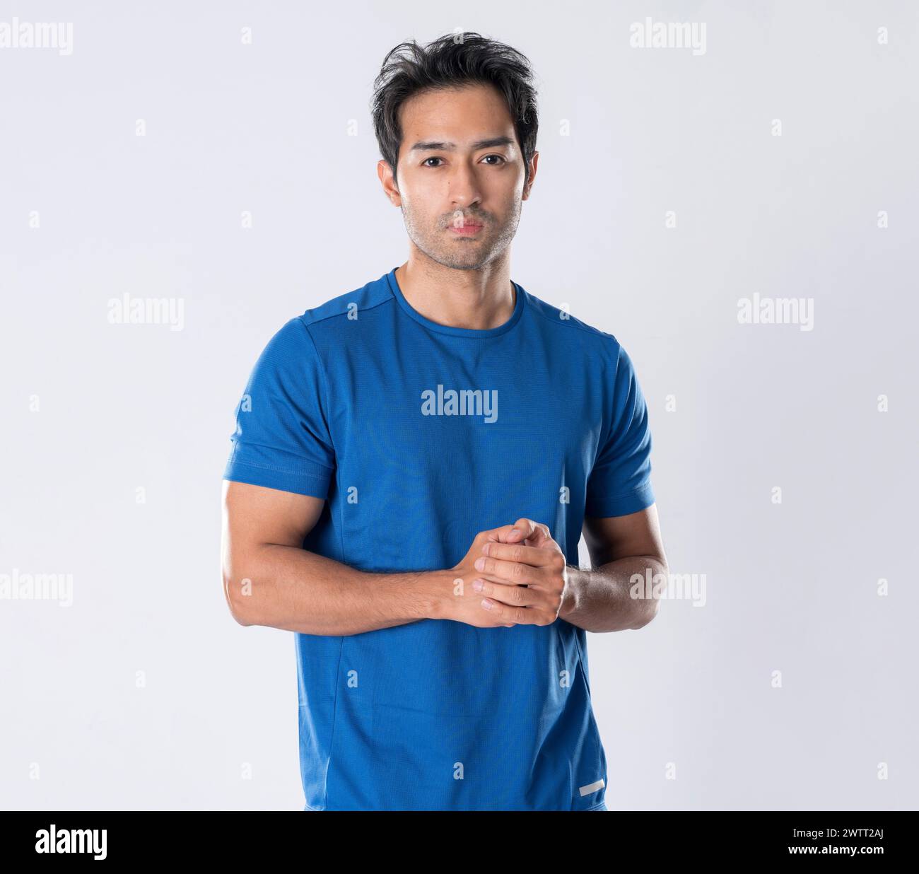 Man in blue soccer jersey hi-res stock photography and images - Alamy