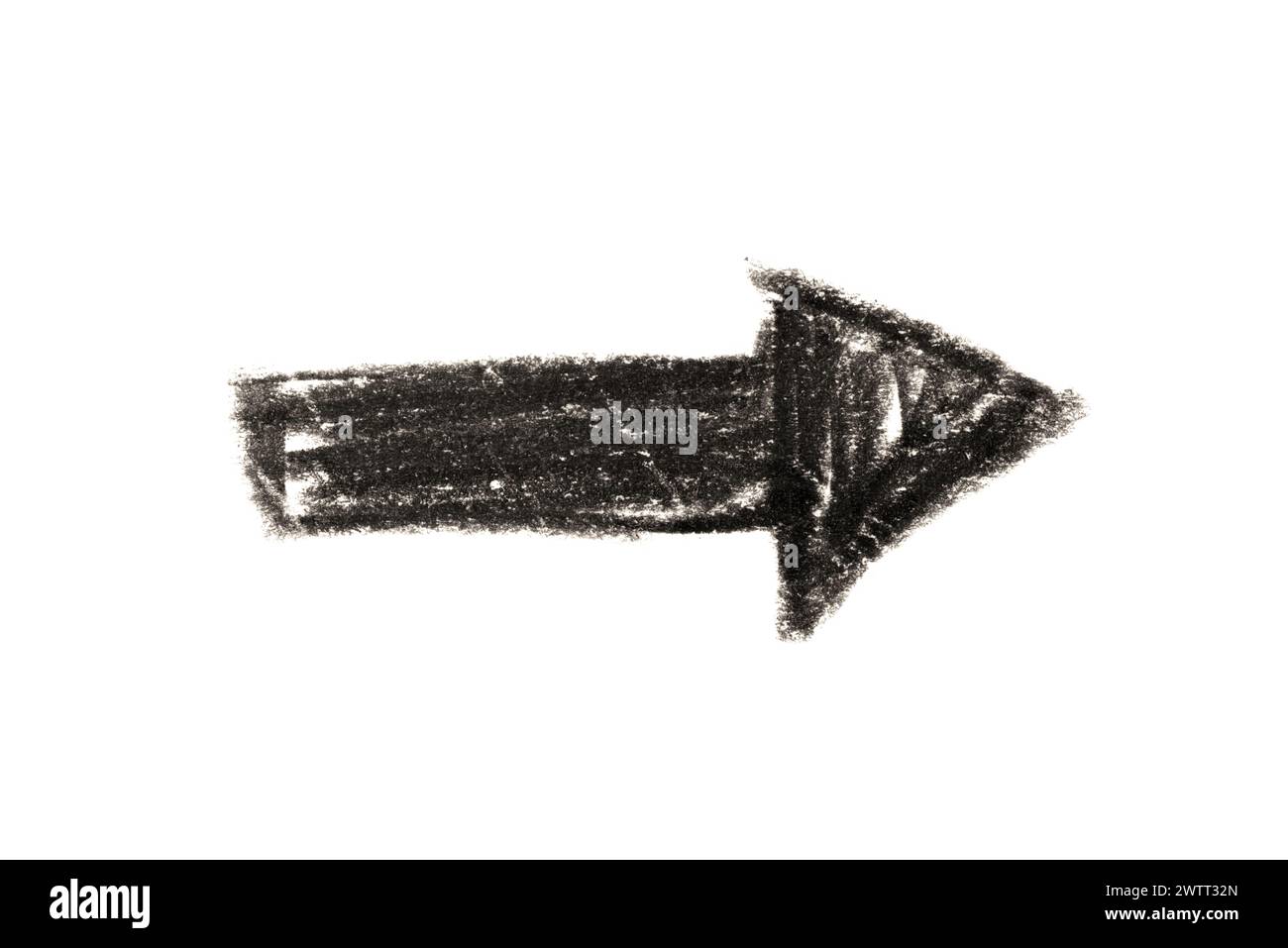 A black arrow pointing right on a white background Stock Photo - Alamy