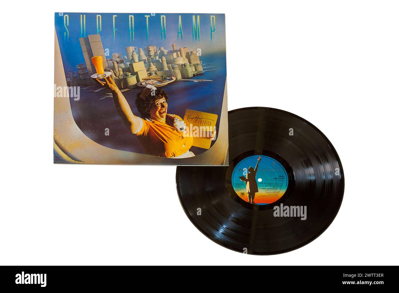 Supertramp Breakfast in America vinyl record album LP cover isolated on ...