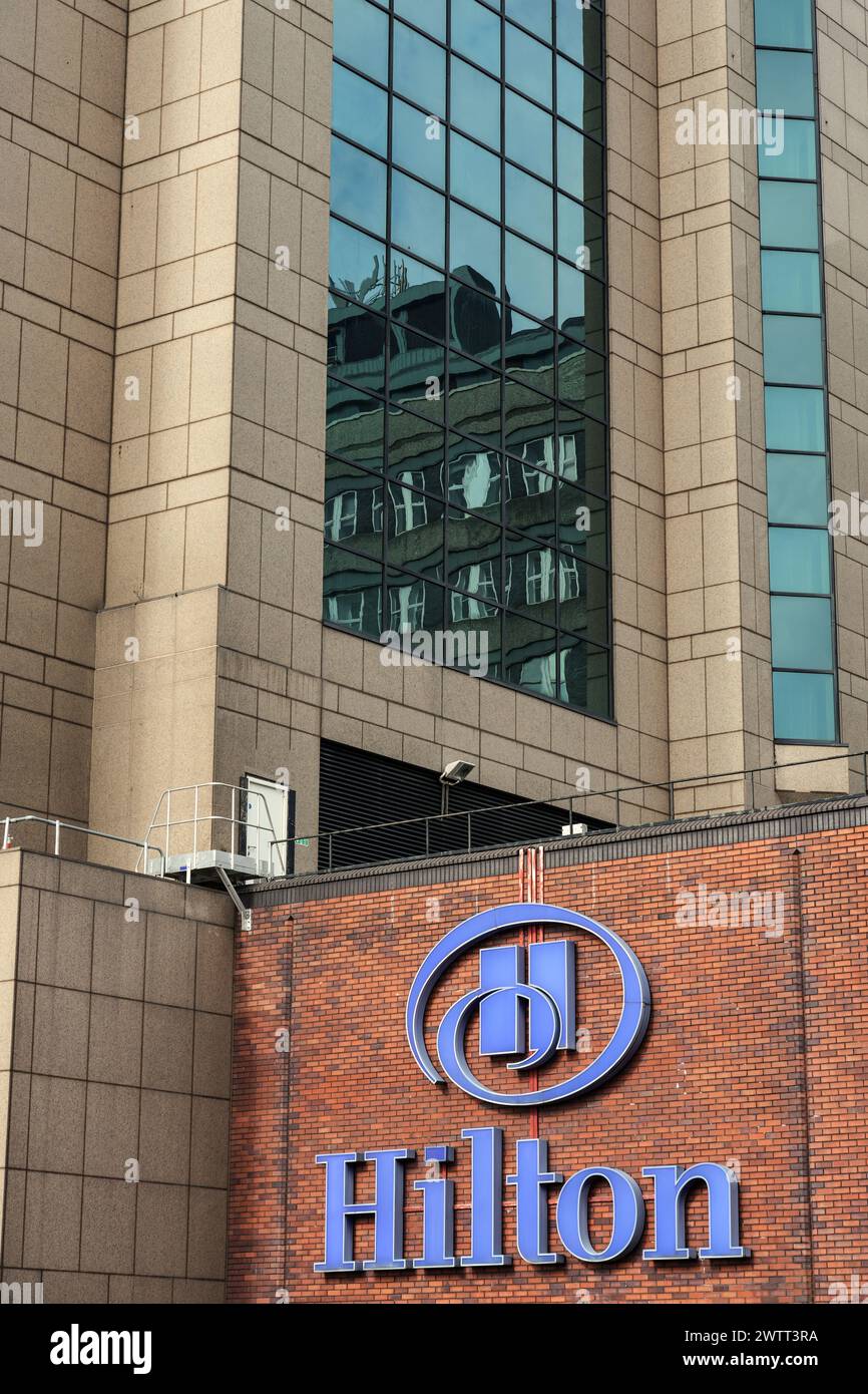 Hilton Rise Exterior view of the Hilton Hotel in Anderston, Glasgow. The prominent ...