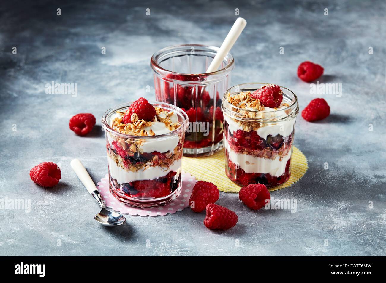 Yogurt Pots Stock Photo