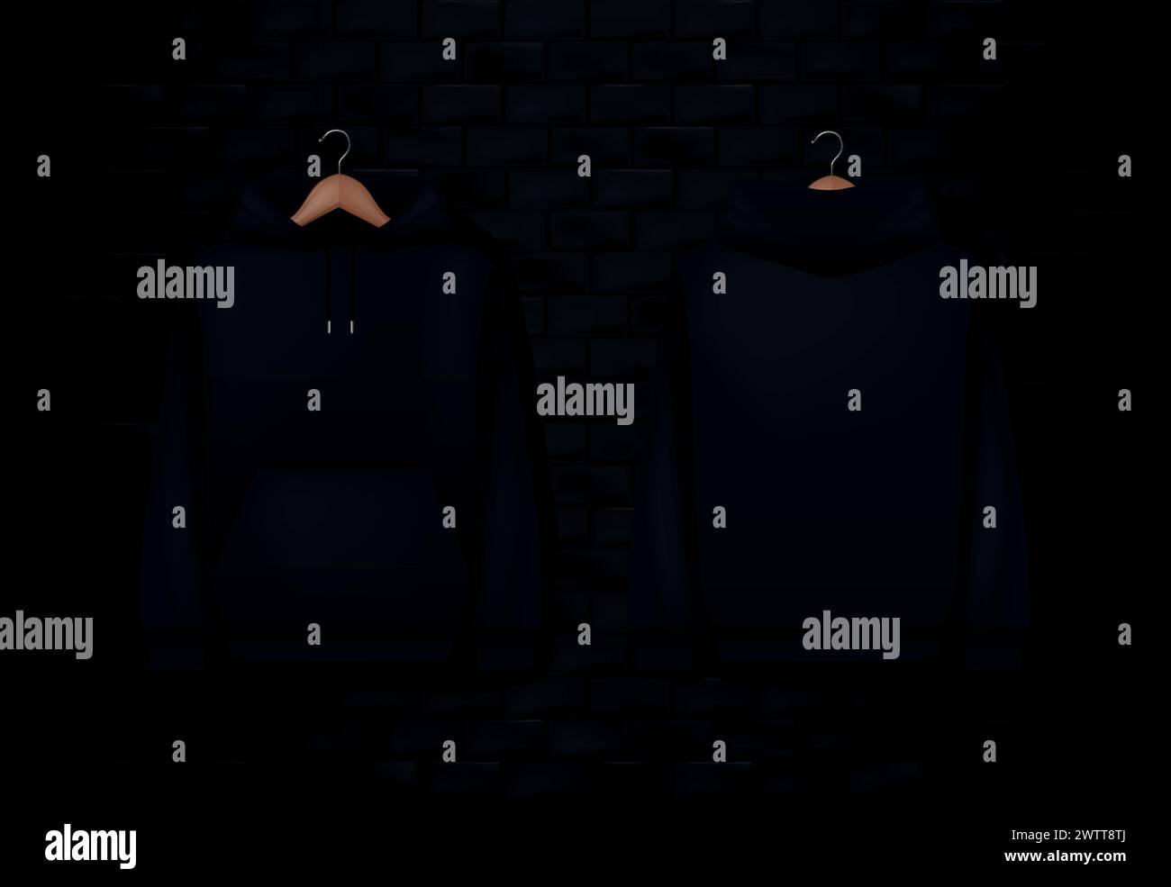 Men black hoody Realistic jumper mockup Long sleeve hoody template