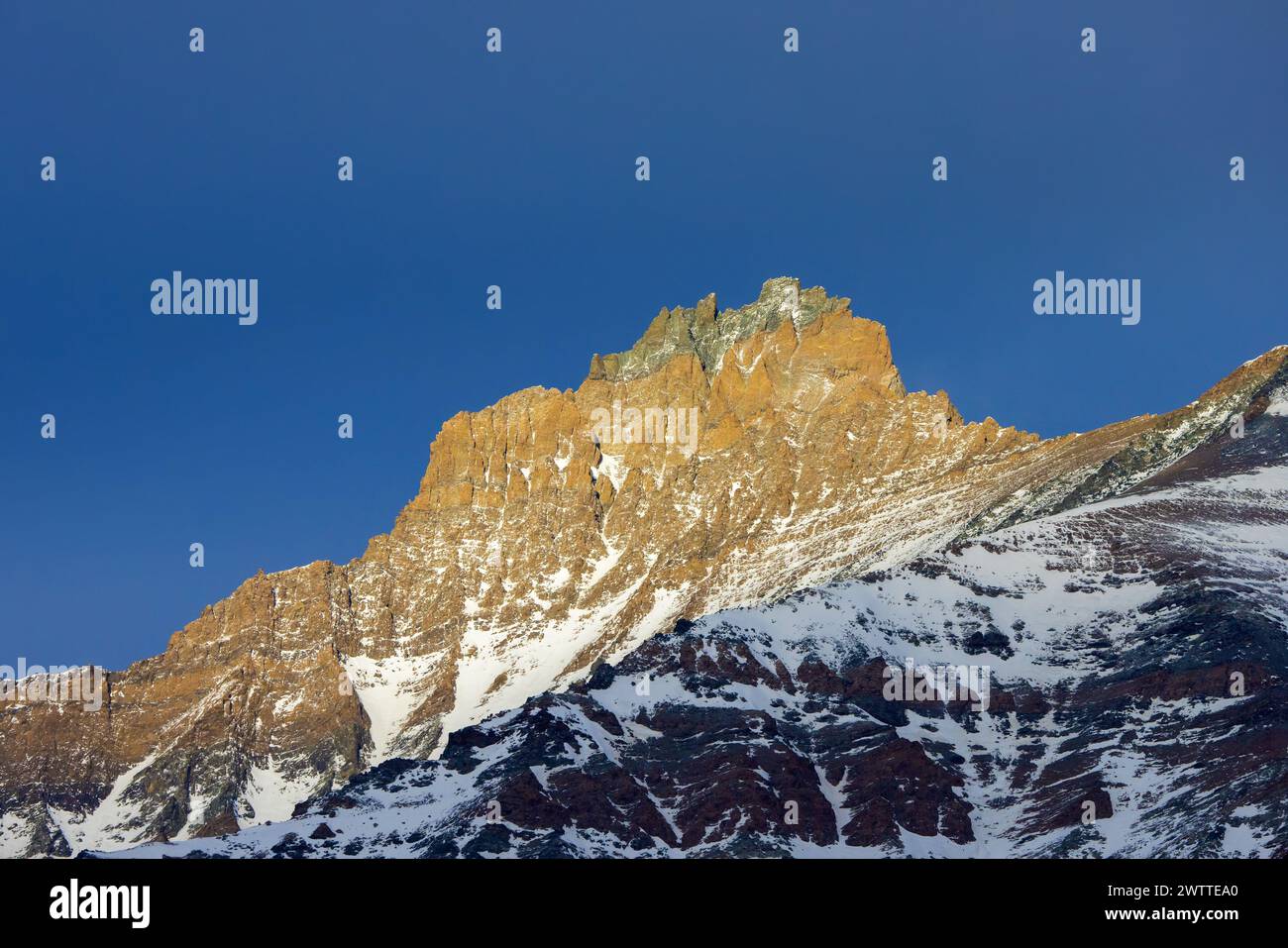 Gran Serra / Gran Sertz in winter, mountain top in the Gran Paradiso Massif in the Aosta Valley, Italy Stock Photo
