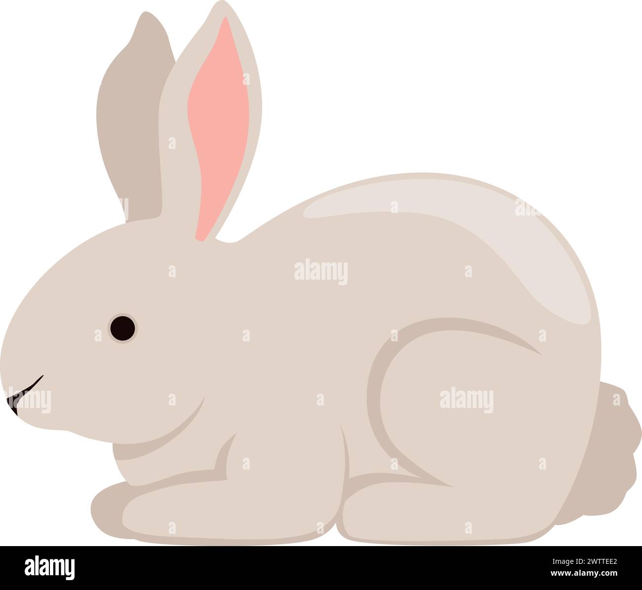 Bunny animal. Cute white rabbit pet cartoon icon Stock Vector