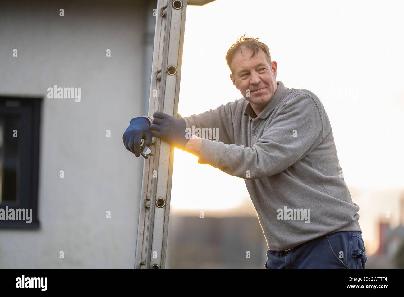 Ladder resting hi-res stock photography and images - Alamy