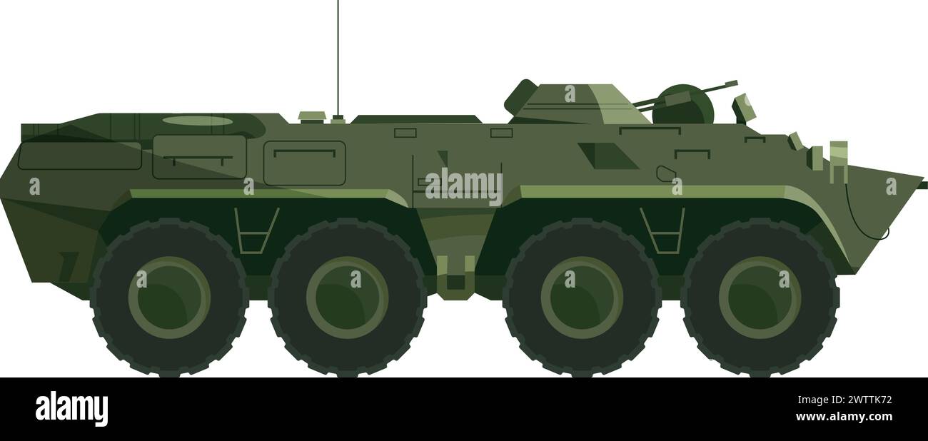 Armored military machine. Military transport. Fighting vehicle Stock Vector