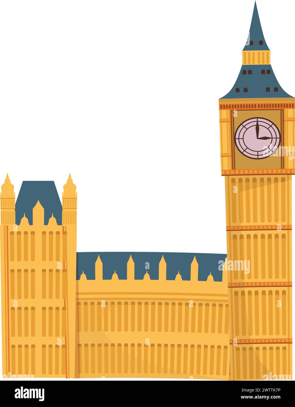 Big ben tower. British landmark cartoon icon Stock Vector