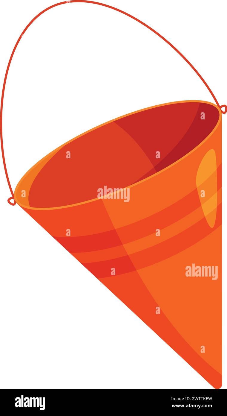 Fireman red bucket cartoon icon. Emergency tool Stock Vector Image ...