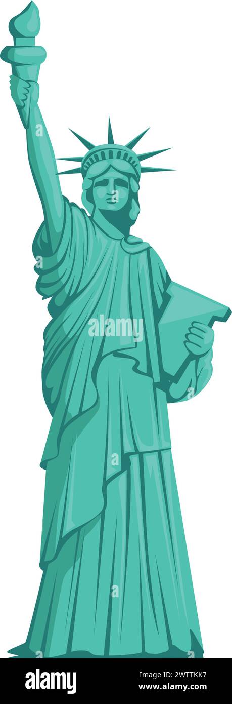 Statue of Liberty cartoon icon. US monument symbol Stock Vector
