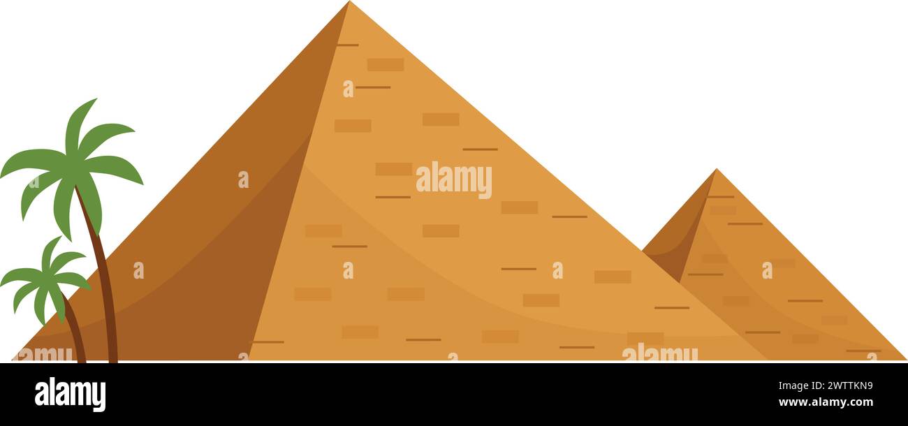 Egyptian pyramids cartoon icon. Ancient architecture landmark Stock Vector