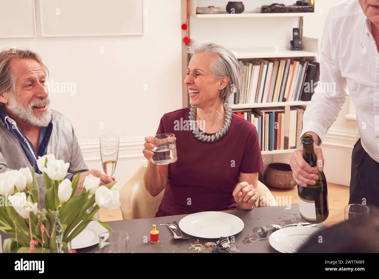 Friends enjoying a dinner party Stock Photo - Alamy