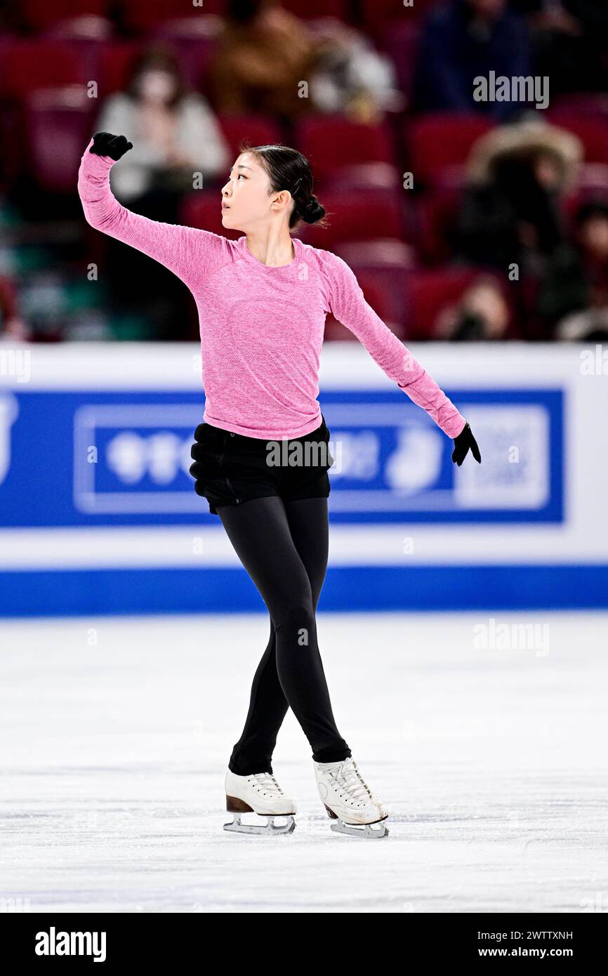 Mone CHIBA (JPN), during Women Practice, at the ISU World Figure