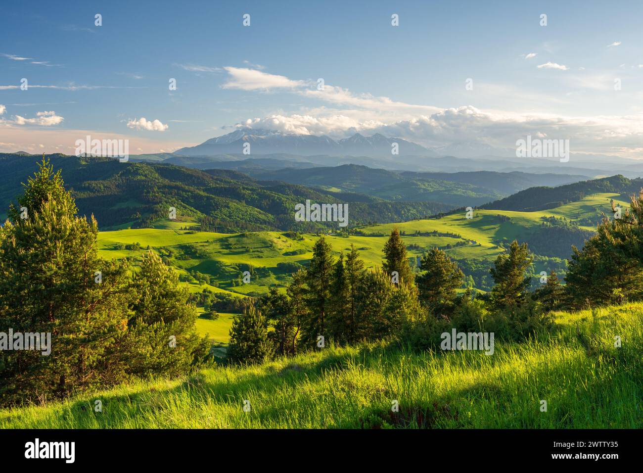 Stanin Beautiful green landscape in Pieniny mountains Polish-Slovak border ...