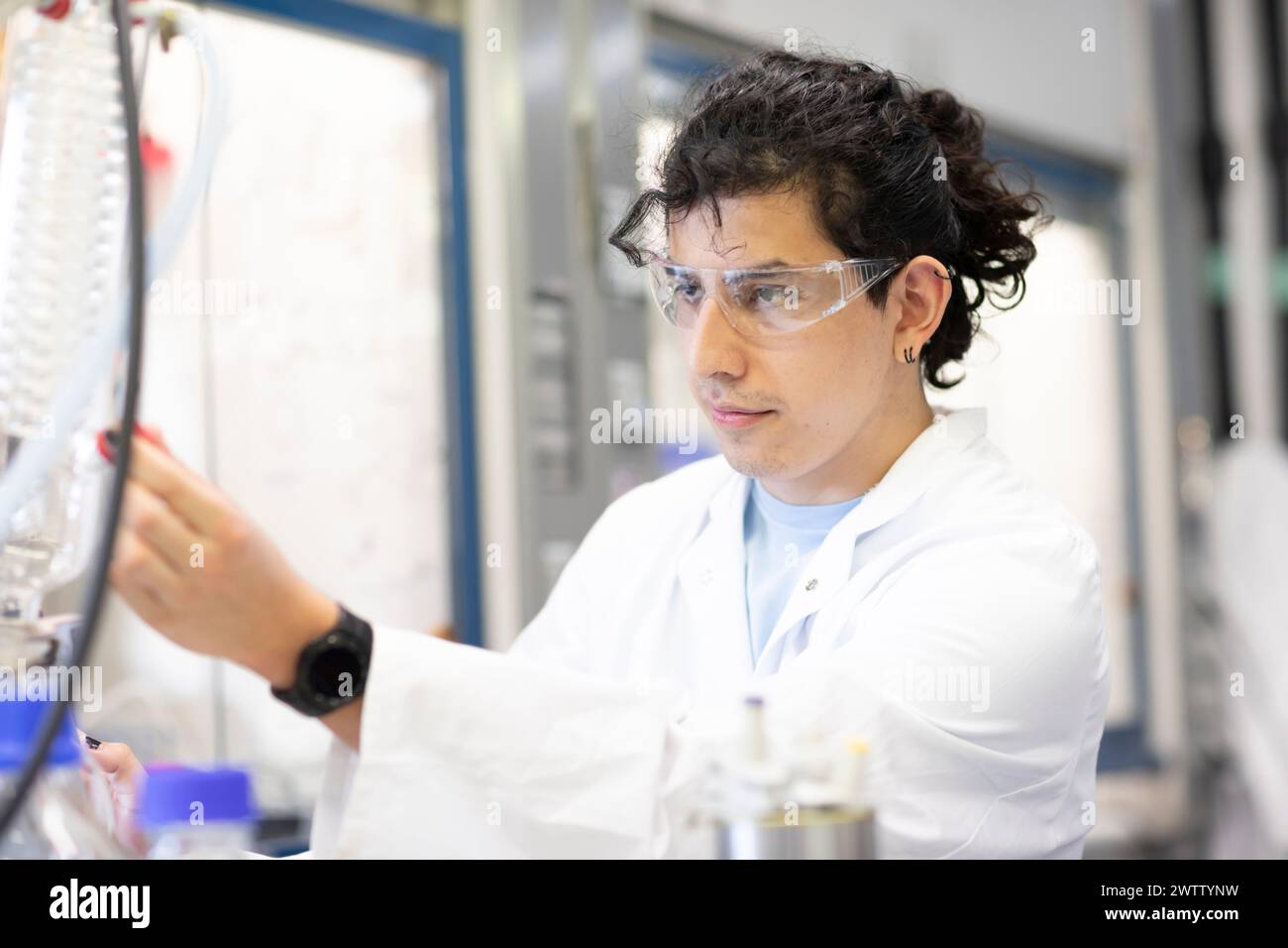 Scientist engrossed in laboratory research. Stock Photo