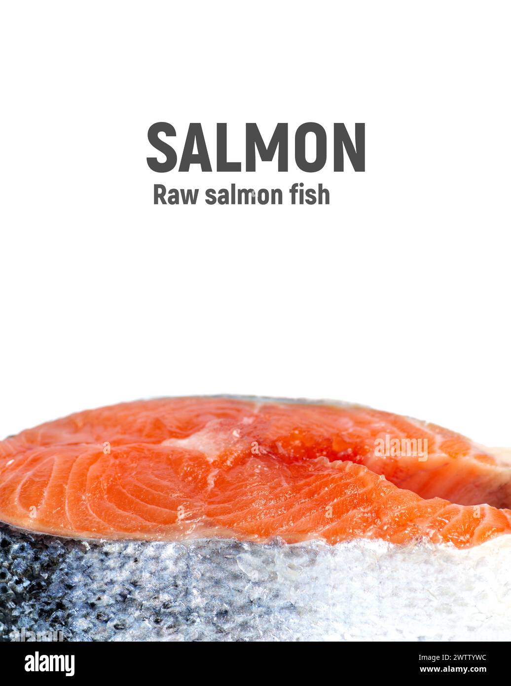 Fresh raw salmon , trout, steak isolated on white background Stock ...