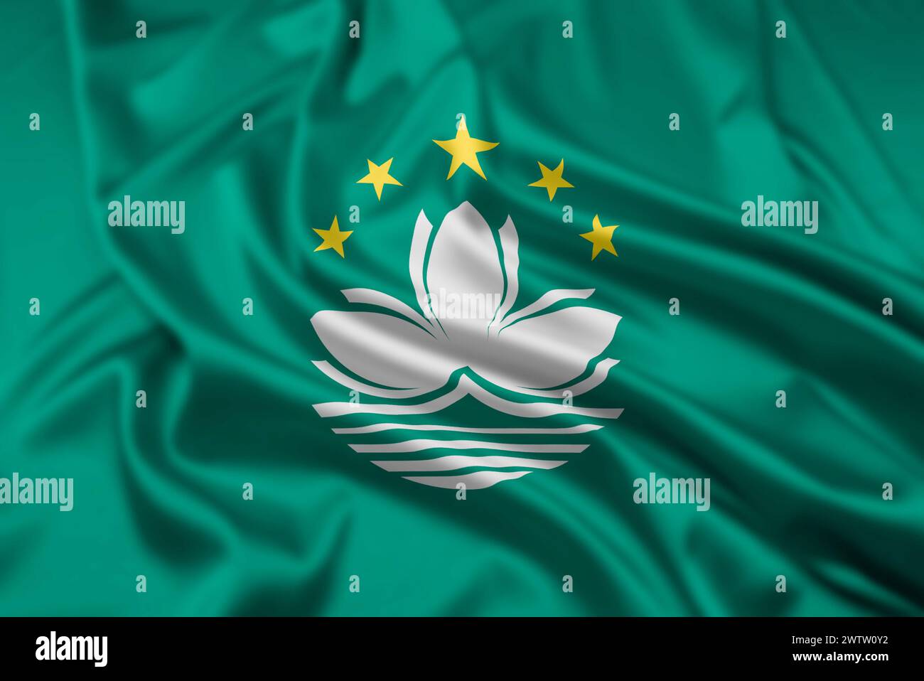 The Flag of The Macau Special Administrative Region of The People's Republic of China Stock Photo