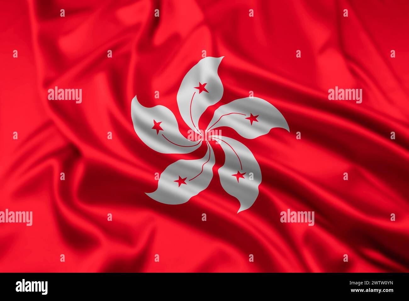 The Flag of The Hong Kong Special Administrative Region of The People's Republic of China Stock Photo