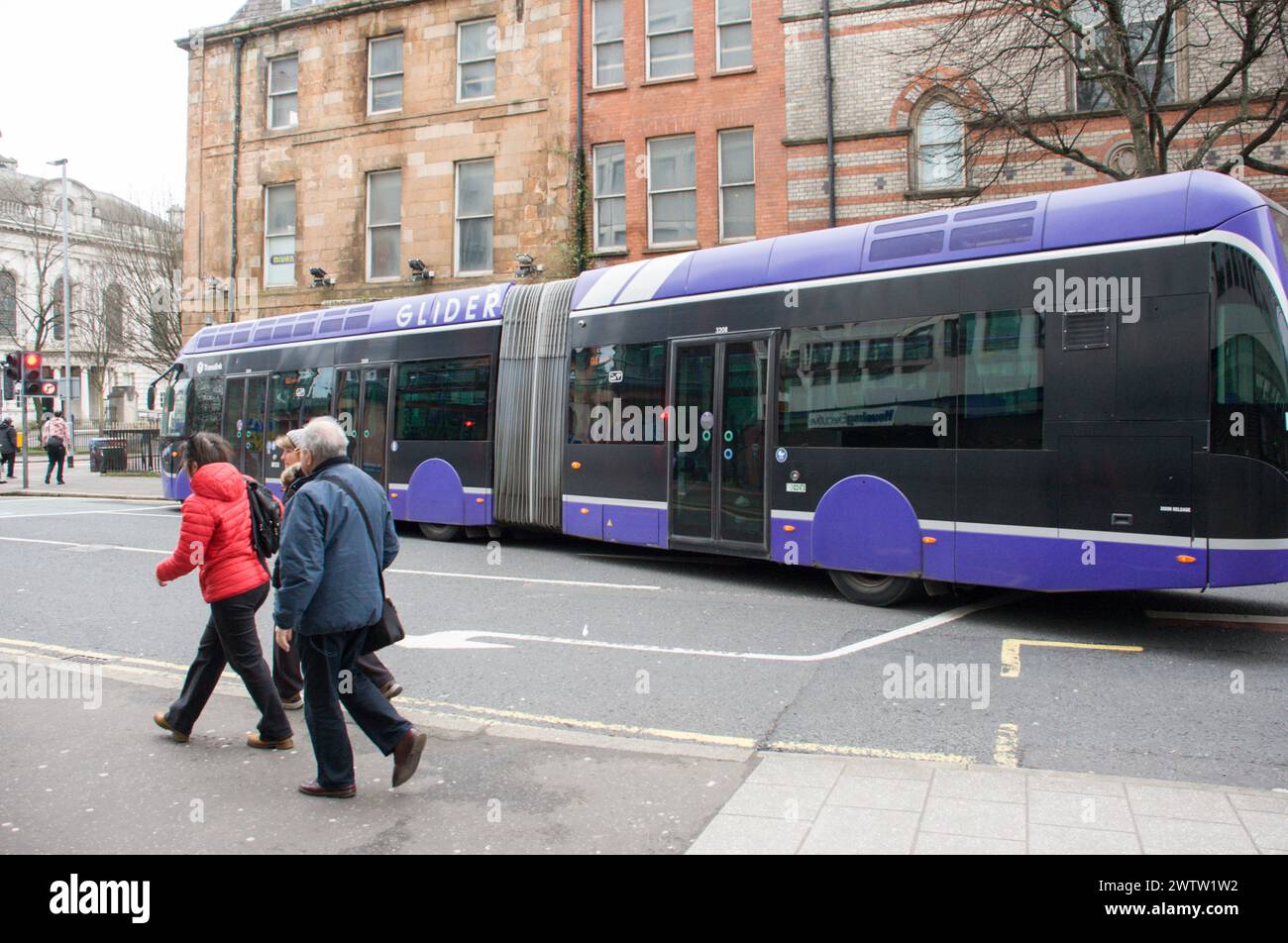 Glider Bus, Belfast, Northern Ireland Stock Photo - Alamy