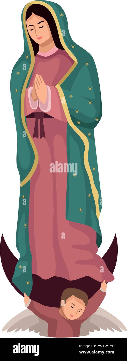 guadalupe virgin holy Stock Vector