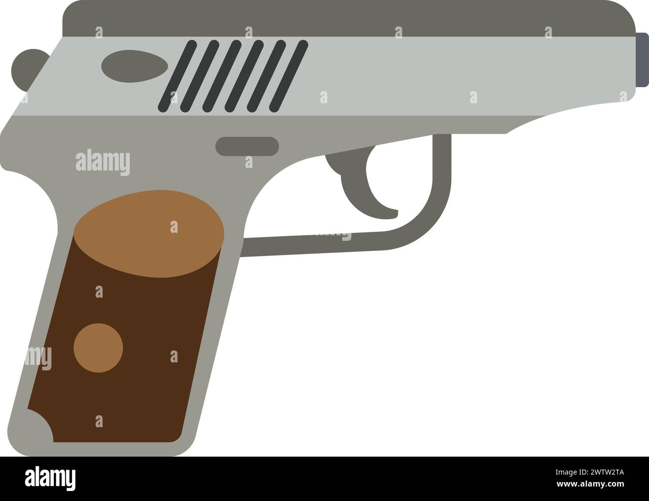 Pistol color icon. Security weapon. Classic old gun Stock Vector Image ...