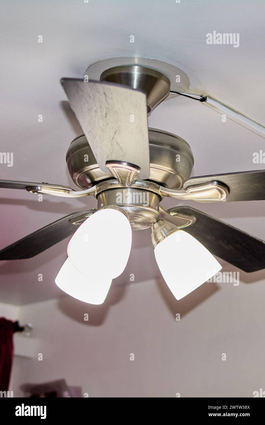 Air conditioning and lighting solution for interiors with minimalist design. Stock Photo