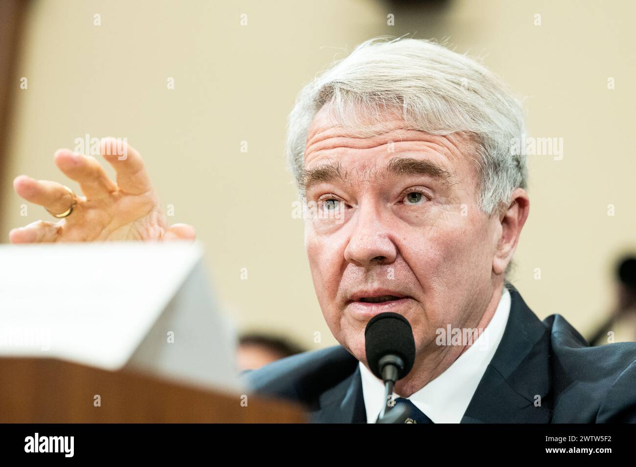 Washington, United States. 19th Mar, 2024. General Kenneth McKenzie Jr. (Retired), Former Commander of United States Central Command, speaks at a hearing of the House Foreign Affairs Committee at the U.S. Capitol. Credit: SOPA Images Limited/Alamy Live News Stock Photo