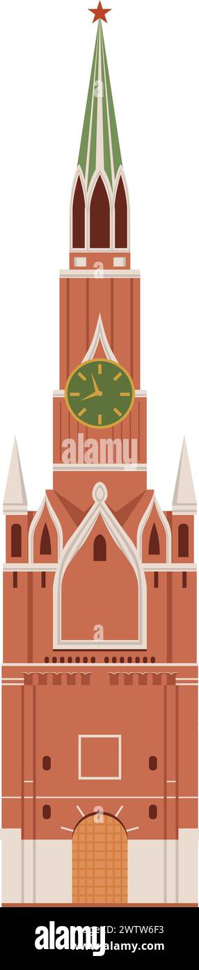 Moscow tower. Russian architecture. Travel landmark icon Stock Vector