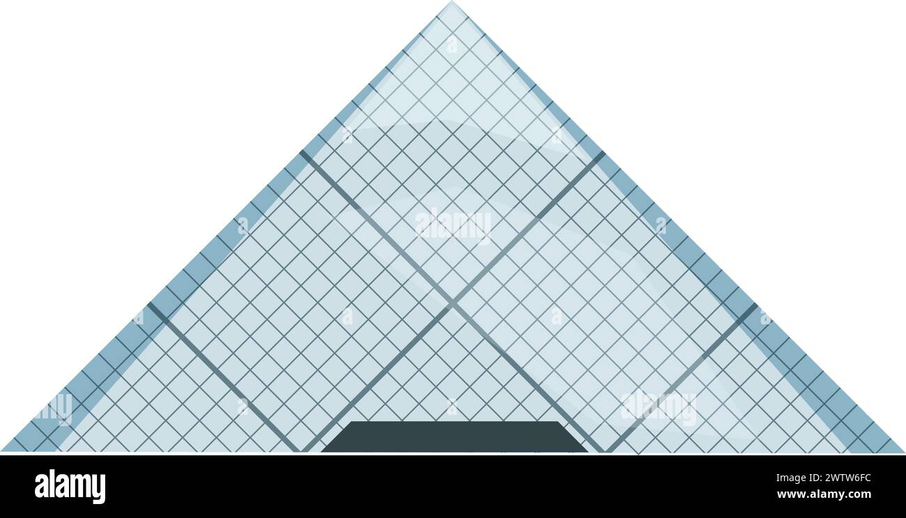 Glass pyramid. Famous french landmark. Culture travel Stock Vector