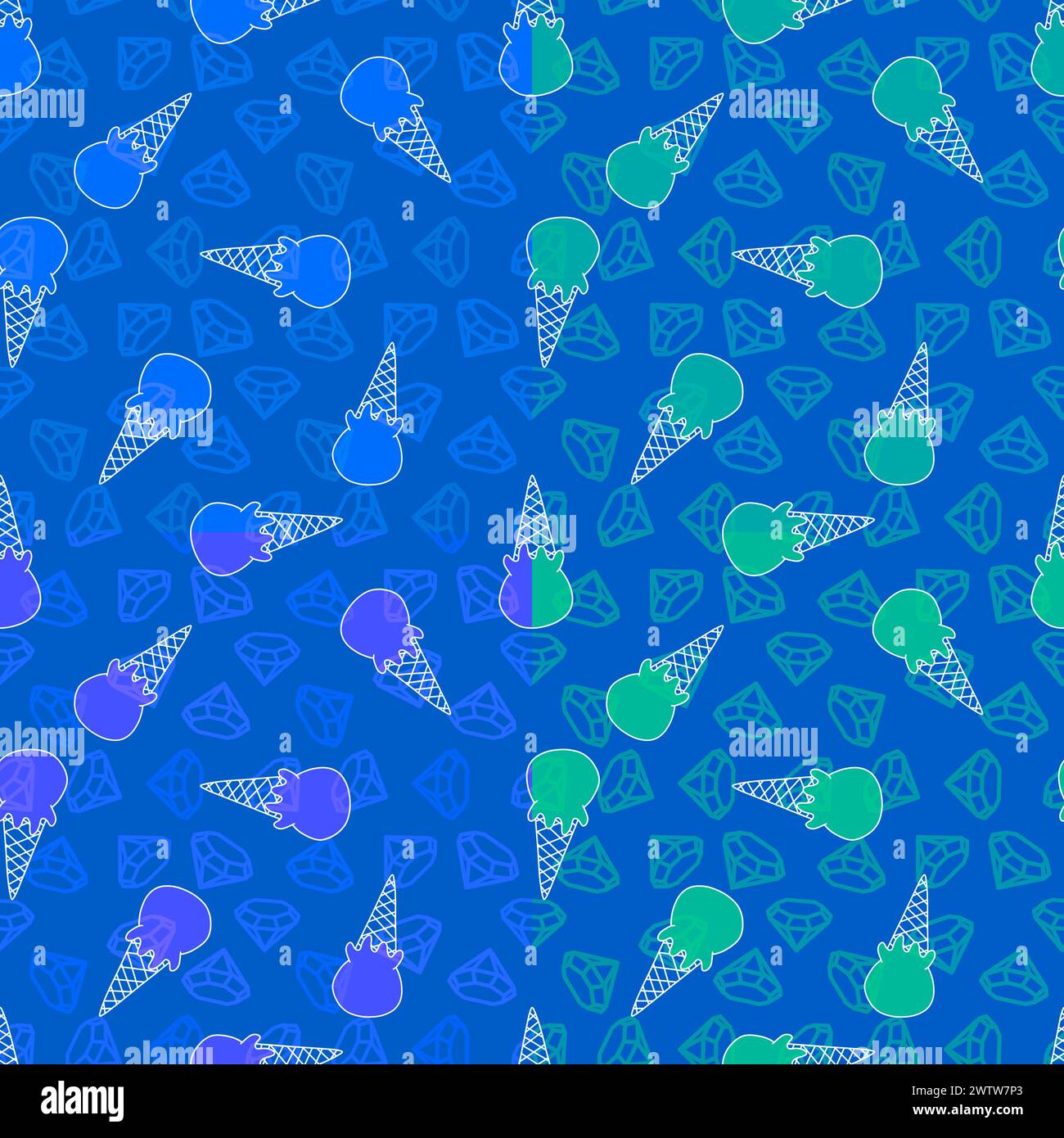 Cartoon ice cream seamless summer print crystal pattern for wrapping ...