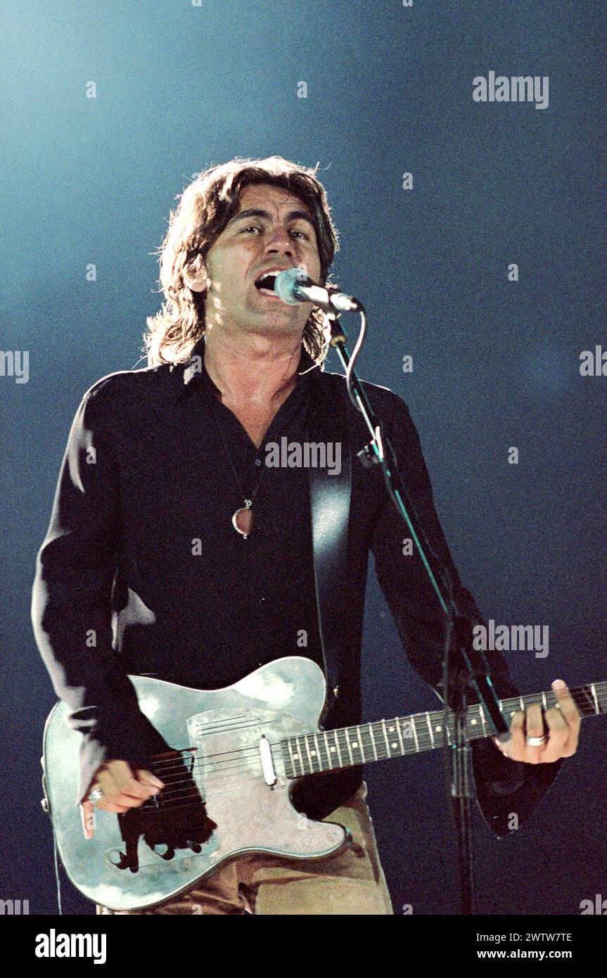 Verona Italy 10/09/1999 : Luciano Ligabue,Italian singer, during the live concert at the Arena Stock Photo