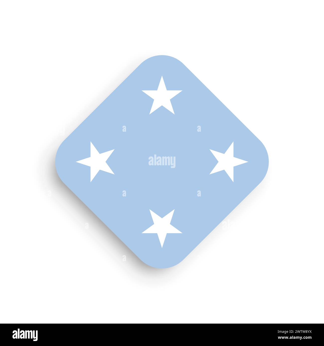 Federated States of Micronesia flag - rhombus shape icon with dropped ...