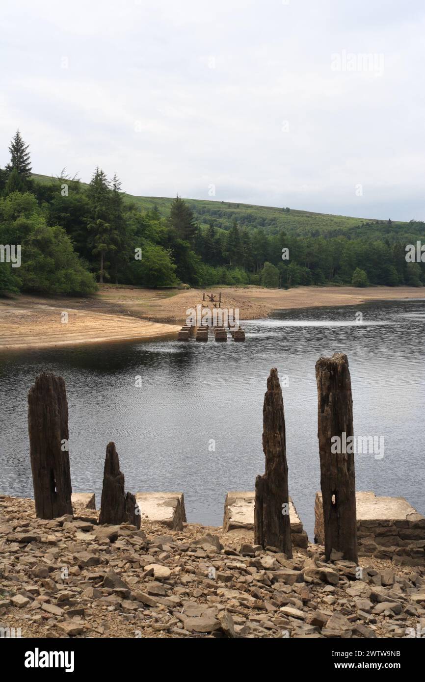 Low water Derwent Reservoir in the Peak District, Derbyshire England ...