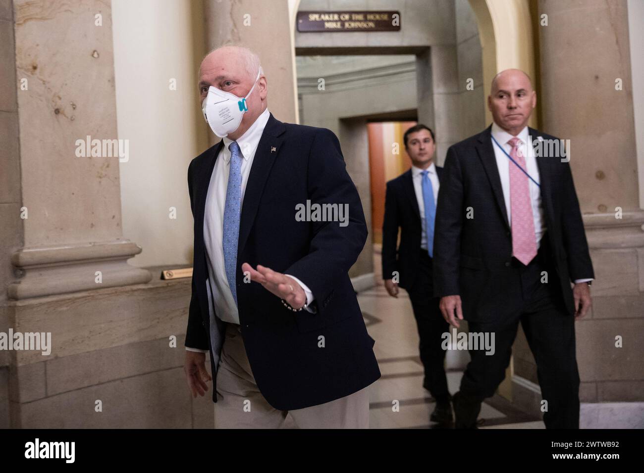House Majority Leader Steve Scalise (RLa.) emerges from the office of