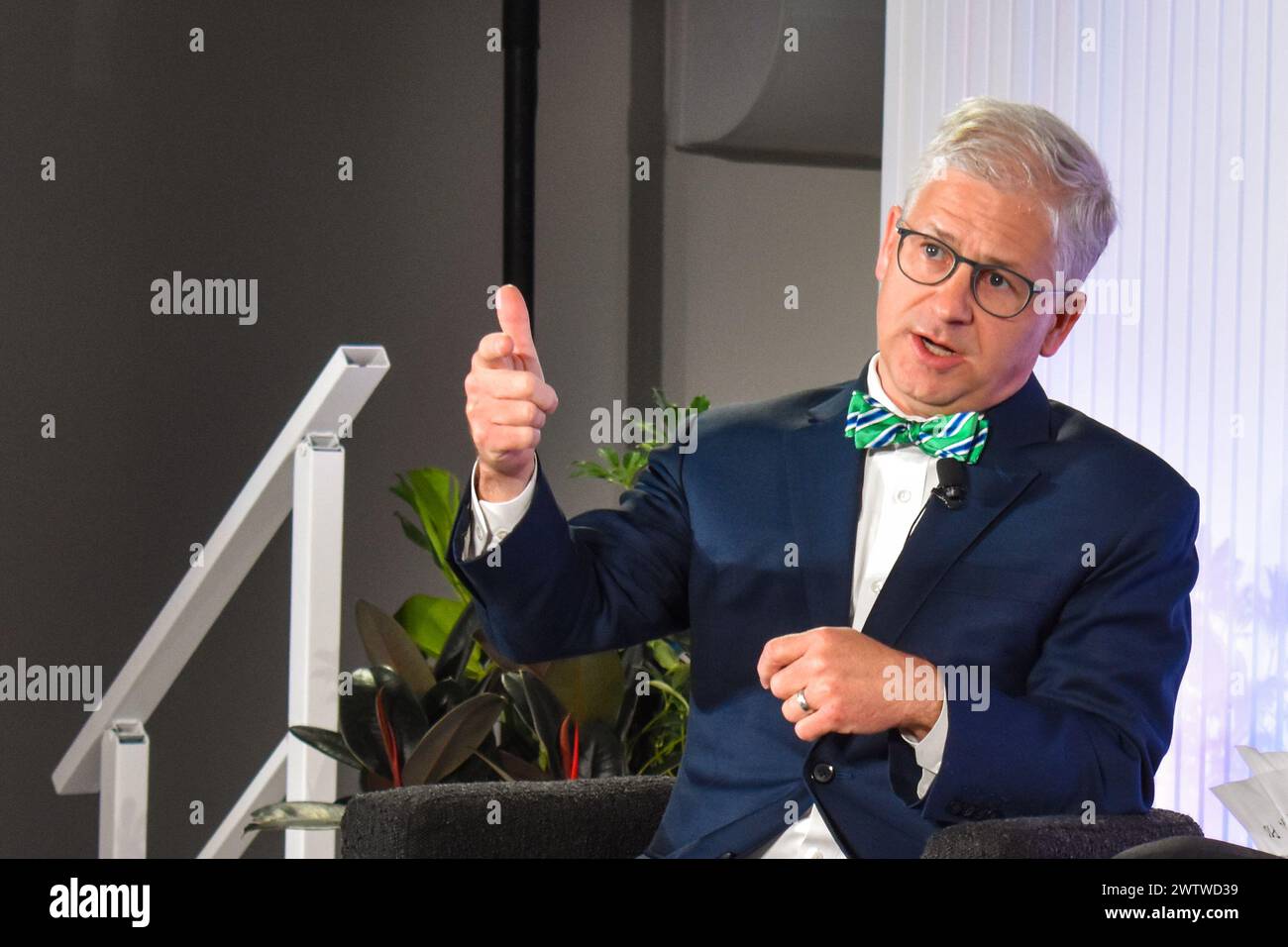 Patrick McHenry (R-NC), chair of the House financial Services Committee, at the Punchbowl News digital payments economy summit, 19 Mar. 2024 Stock Photo