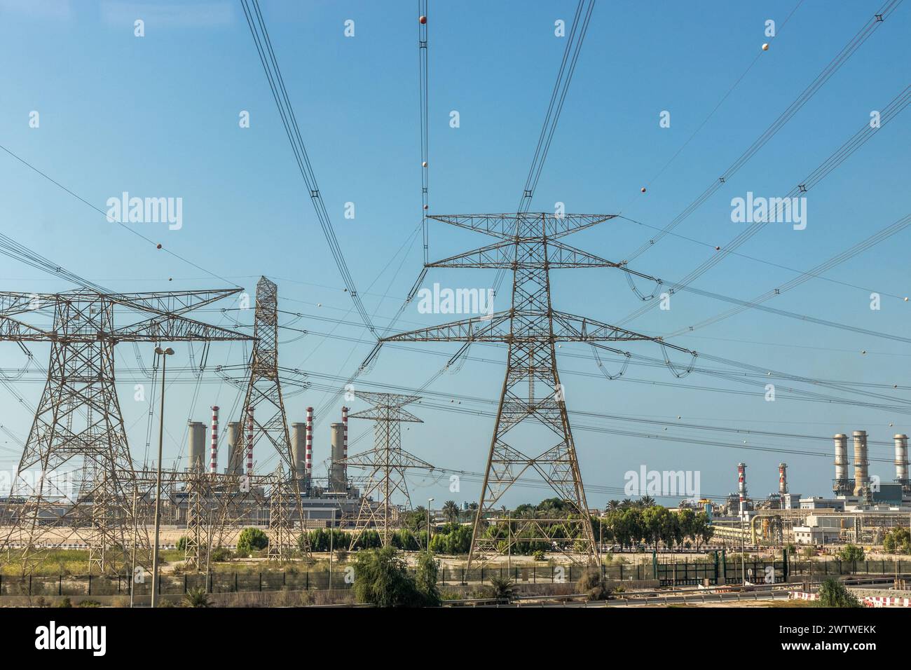 View of a power plant in Dubai, United Arab Emirates. Stock Photo