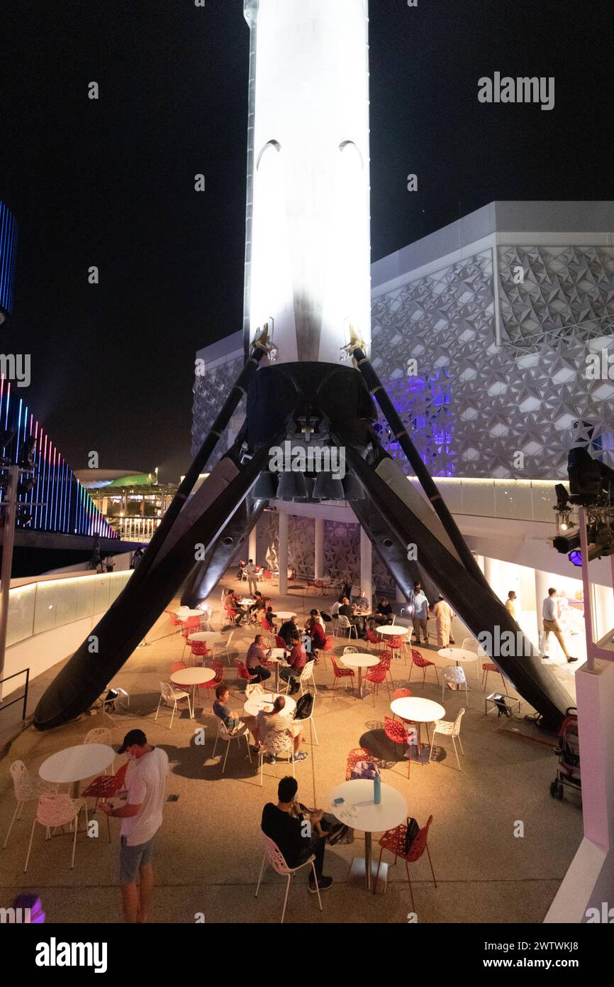 Dubai Rockets DUBAI, UAE - OCTOBER 30, 2021: Falcon 9 rocket First Stage in the USA ...