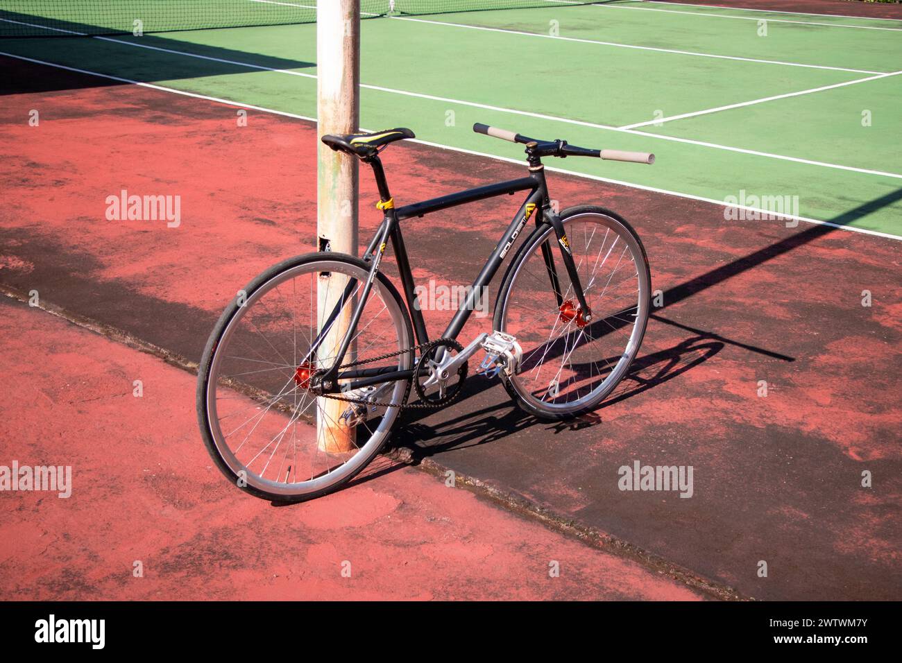 Fixed Gear on Court its Subculture Sport Lifestyle Stock Photo