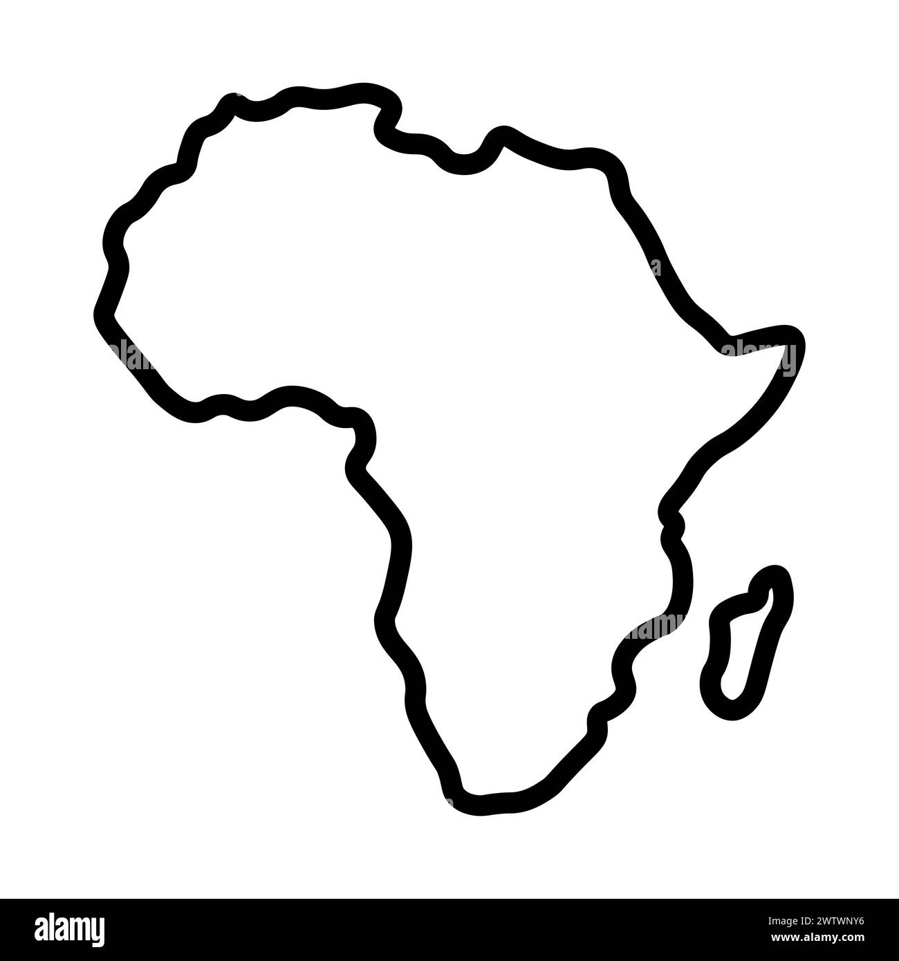 vector africa outline map on white background Stock Vector