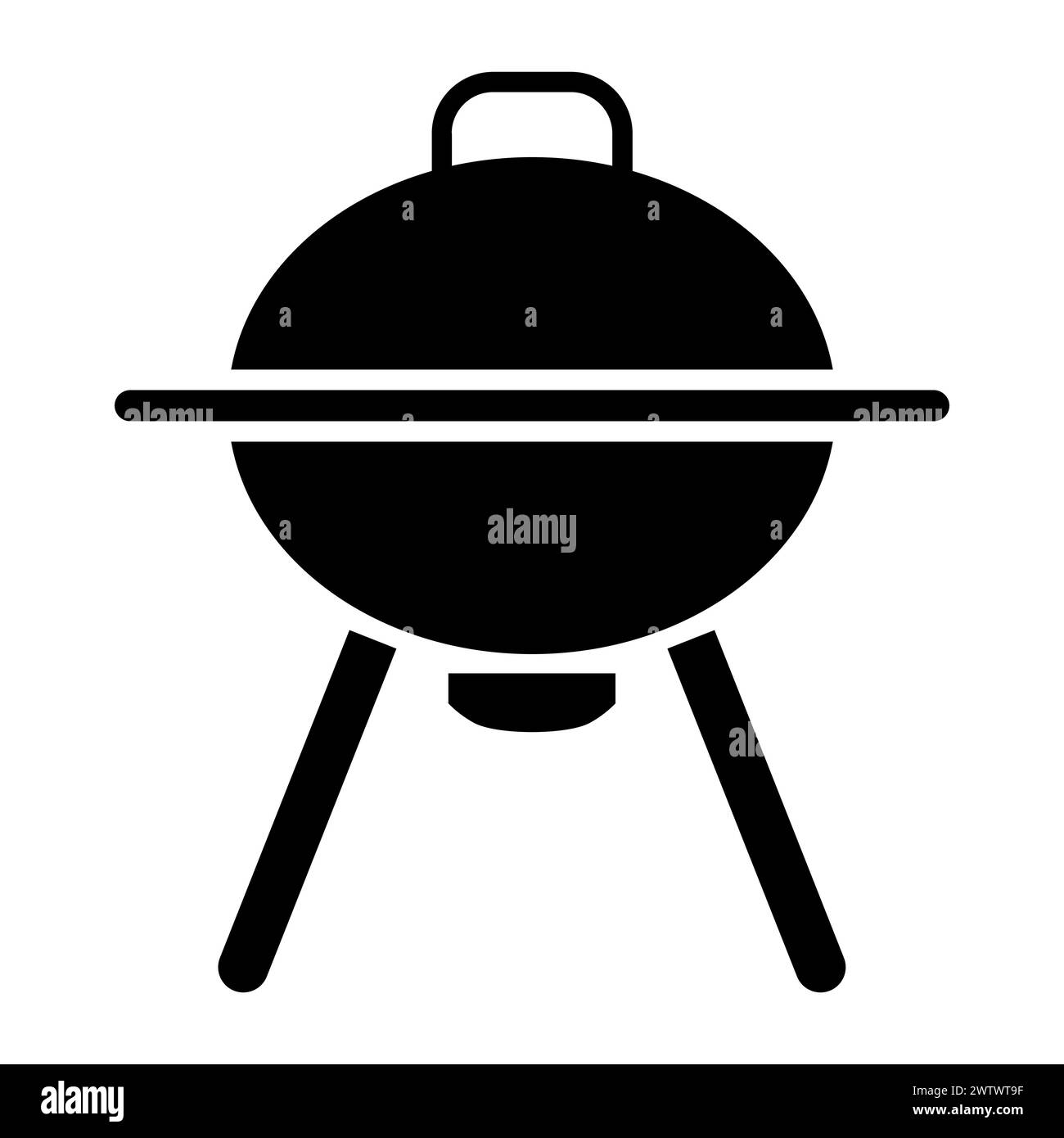 black vector barbecue icon on white background Stock Vector Image & Art ...
