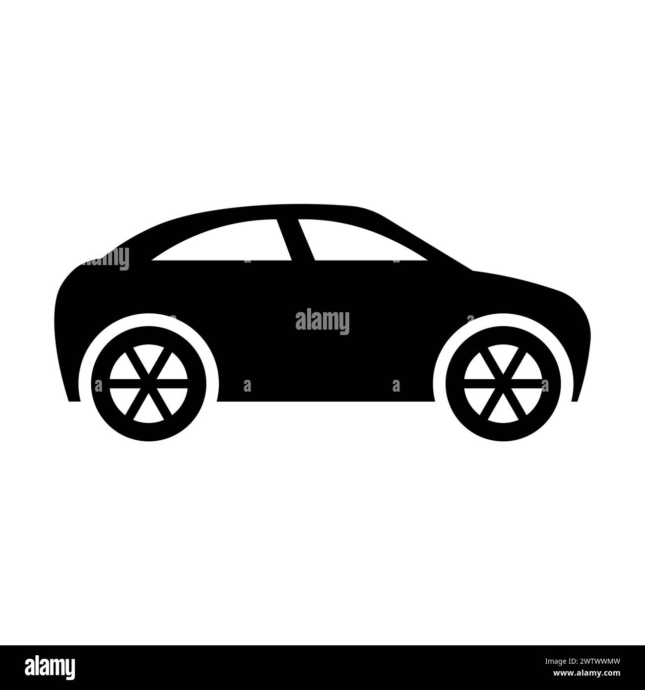 black vector car icon on white background Stock Vector Image & Art - Alamy