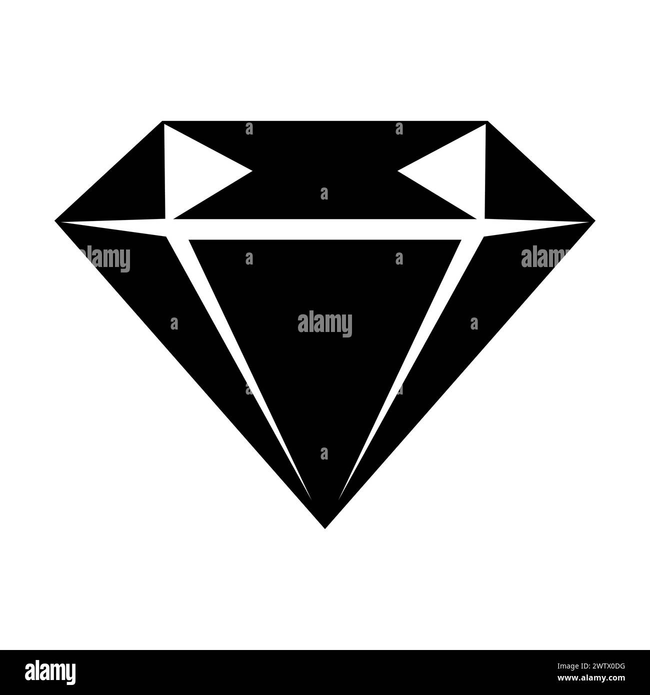 black vector diamond icon on white background Stock Vector Image & Art ...