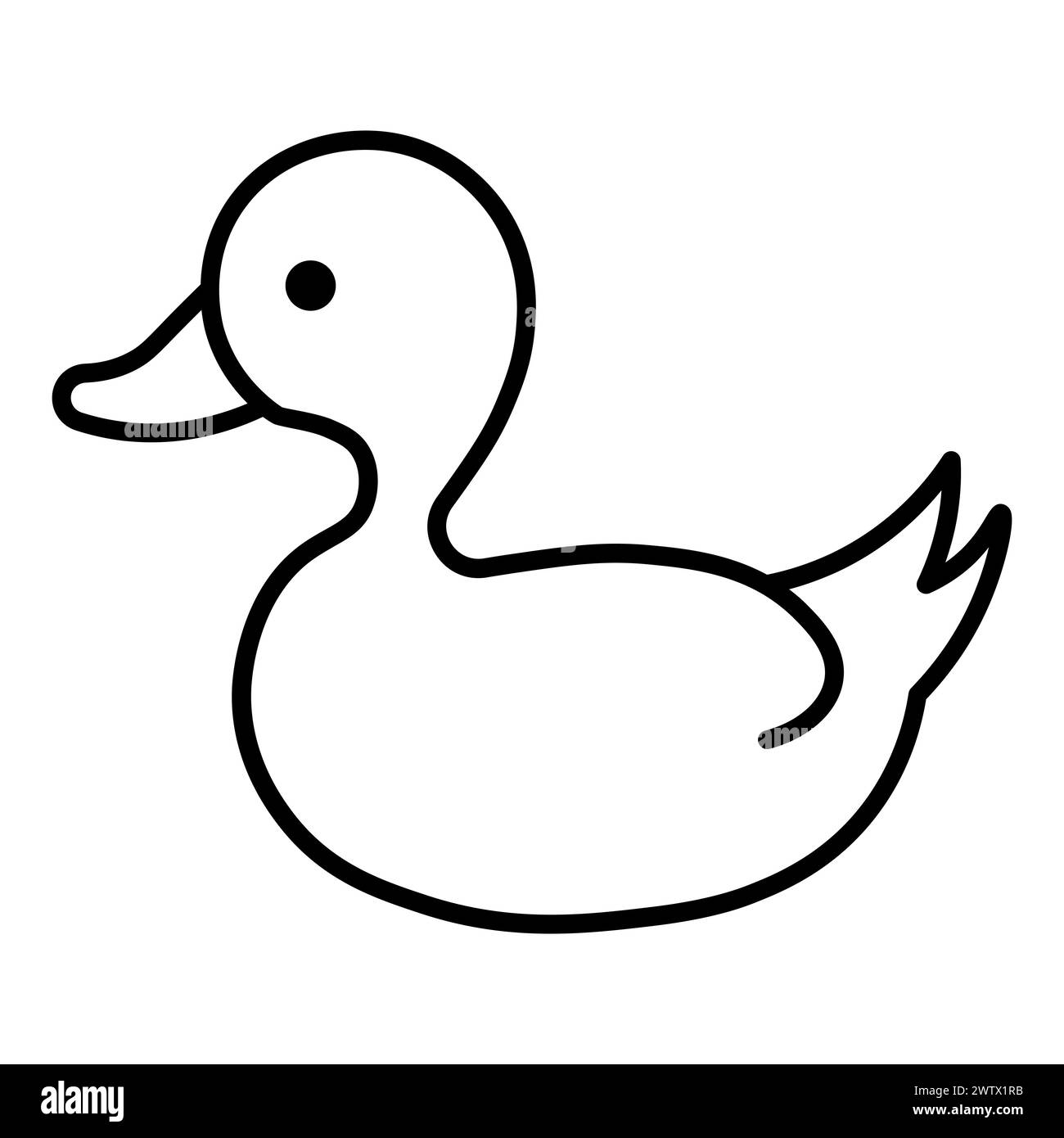 black vector duck icon on white background Stock Vector
